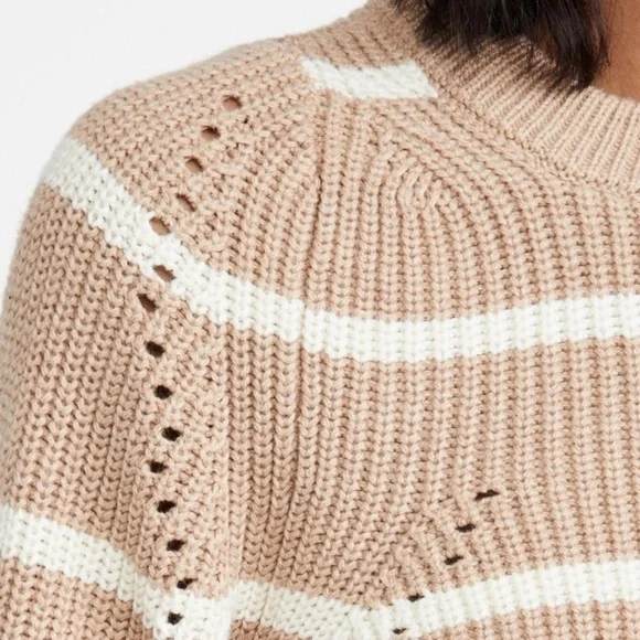 Apiece‎ Apart Sweater Cashmere Wool Blend Celeste Crop Knit Pullover Sz XL